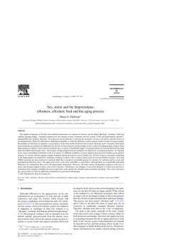 Sex, stress and the hippocampus: allostasis, allostatic