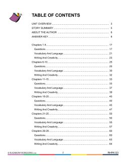 table of contents - Rainbow Horizons Publishing