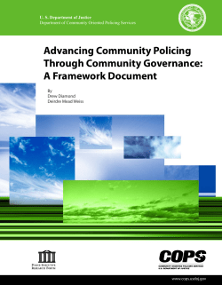 Advancing Community Policing Through Community Governance: A