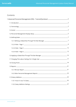 Farmers WIFE Advanced Personnel Management (Labour Rules