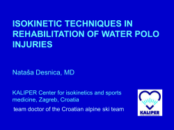 Isokinetic rehabilitation