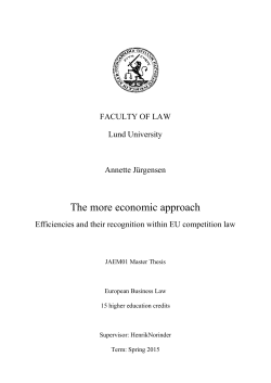 The more economic approach - Lund University Publications