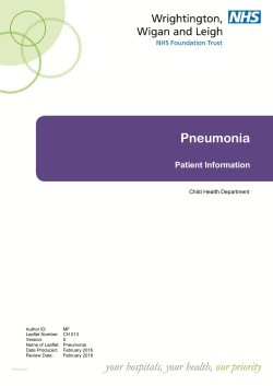 Pneumonia - Wrightington, Wigan and Leigh NHS Foundation Trust
