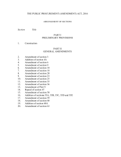 THE PUBLIC PROCUREMENT (AMENDMENT) ACT, 2016 Section