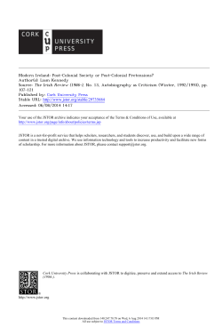 Modern Ireland: Post-Colonial Society or Post