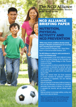 Nutrition, Physical Activity and NCD Prevention