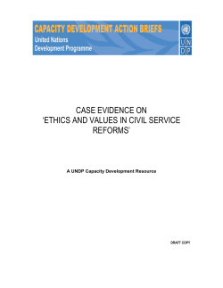 case evidence on `ethics and values in civil service reforms`
