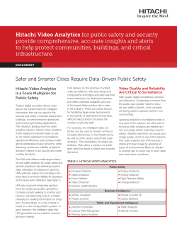 Realize Safer and Smarter Cities With Hitachi Video Analytics