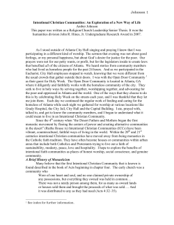 Intentional Christian Communities