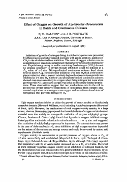 Effect of Oxygen on Growth of Azotobacter