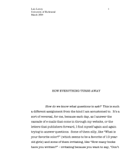 How Everything Turns Away