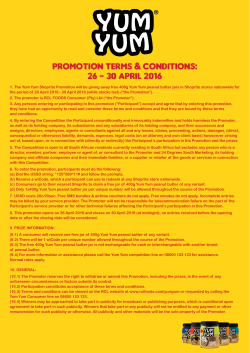promotion terms conditions: 26 - 30 april 2016