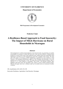 A Resilience-Based Approach to Food Insecurity