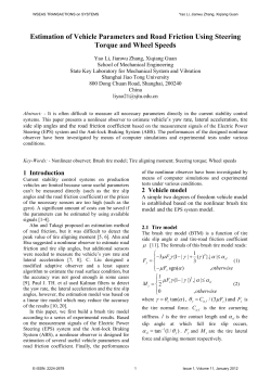 Estimation of Vehicle Parameters and Road Friction Using Steering