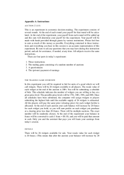 Instructions given at the experiment