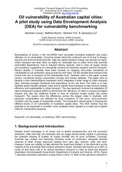 Oil vulnerability of Australian capital cities: A pilot study using Data