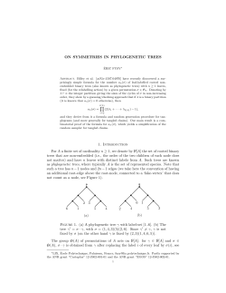 ON SYMMETRIES IN PHYLOGENETIC TREES 1. Introduction