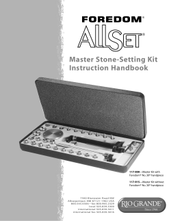 Master Stone-Setting Kit Instruction Handbook