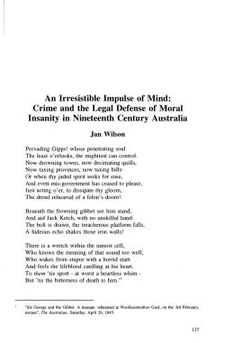 An Irresistible Impulse of Mind: Crime and the Legal
