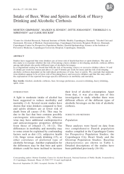 Intake of Beer, Wine and Spirits and Risk of Heavy Drinking and