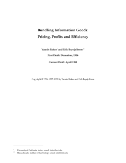 Bundling Information Goods: Pricing, Profits and Efficiency