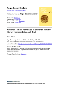 Anglo-Saxon England National—ethnic narratives in eleventh