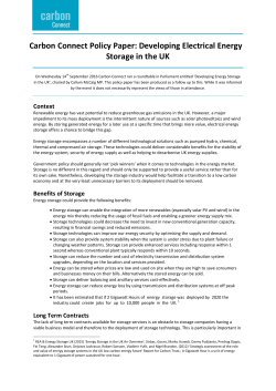 Developing Electrical Energy Storage in the UK
