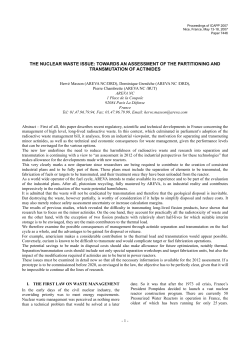 Industry`s evaluation of the waste issue
