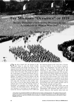 The Military "Olympics" of 1919 - Sport, Diplomacy