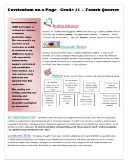 Curriculum on a Page Grade 11