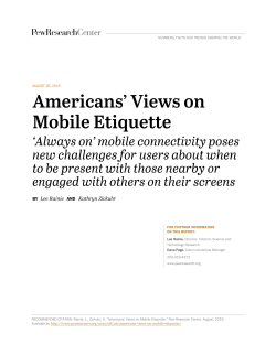 Americans` Views on Mobile Etiquette
