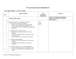 8 Grade Social Studies (SS8)(SS8PAP)* 8.2.1