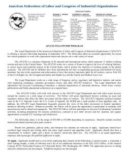 AFLCIO FELLOWSHIP PROGRAM The Legal Department of the