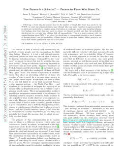 How Famous is a Scientist?--Famous to Those Who Know Us