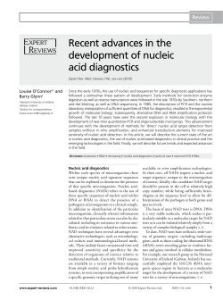 Recent advances in the development of nucleic acid diagnostics