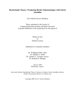 Borderlands Theory: Producing Border Epistemologies with Gloria