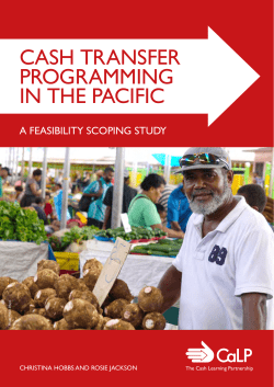 Cash transfer programming in the Pacific, A feasibility