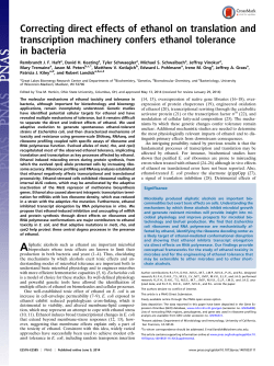 Correcting direct effects of ethanol on translation and transcription