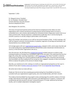 Letter - Union of Concerned Scientists