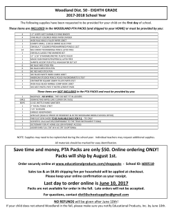 Save time and money, PTA Packs are only $50. Online ordering