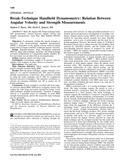 - Archives of Physical Medicine and Rehabilitation