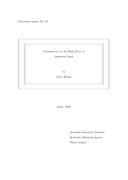 Perspectives on the High Price of Japanese Land