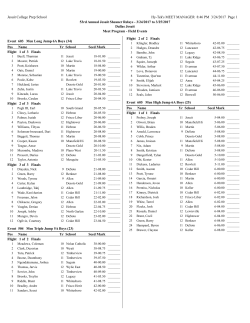 Boys Heat Sheets - Jesuit Sheaner Relays