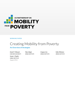Creating Mobility from Poverty: An Overview of