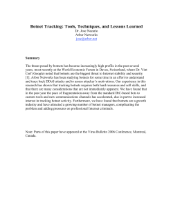Botnet Tracking: Tools, Techniques, and Lessons Learned