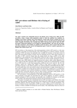 HIV prevalence and lifetime risk of dying of AIDS