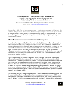 Parenting Beyond Consequences, Logic, and Control: