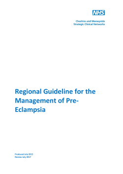 Regional Guideline for the Management of Pre