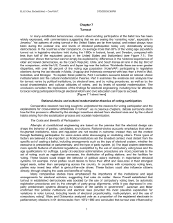 1 Chapter 7 Turnout In many established democracies, concern