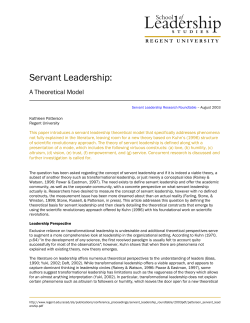 Servant Leadership - A Theoretical Model